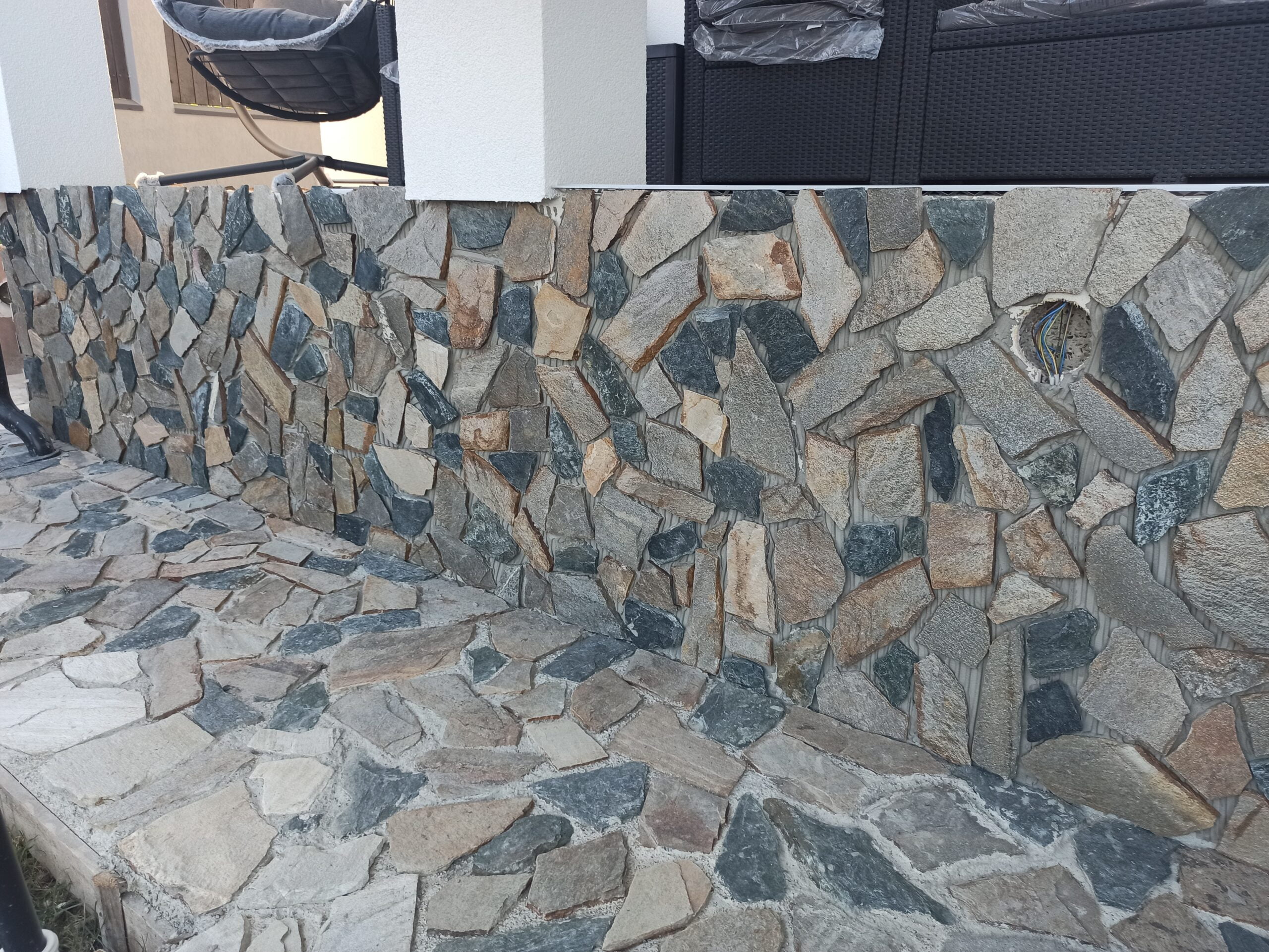 Placări cu piatră poligonală metal rustic